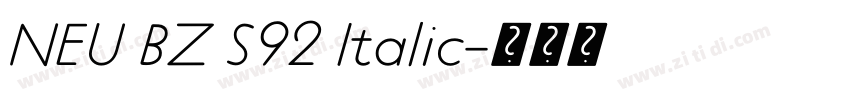 NEU BZ S92 Italic字体转换